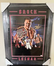Brock Lesnar Super Rare Signed Custom 16x20 w/ JSA Cert WWE UFC NFL Vikings