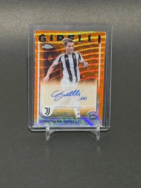2024-25 Topps Chrome Women's UEFA #AV-CG Cristiana Girelli Orange Wave Auto /25