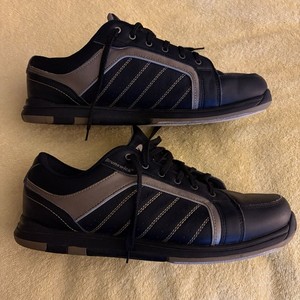 Brunswick Captain Bowling Shoes Men’s Size 11 Black Leather FlexSlide Tech VG