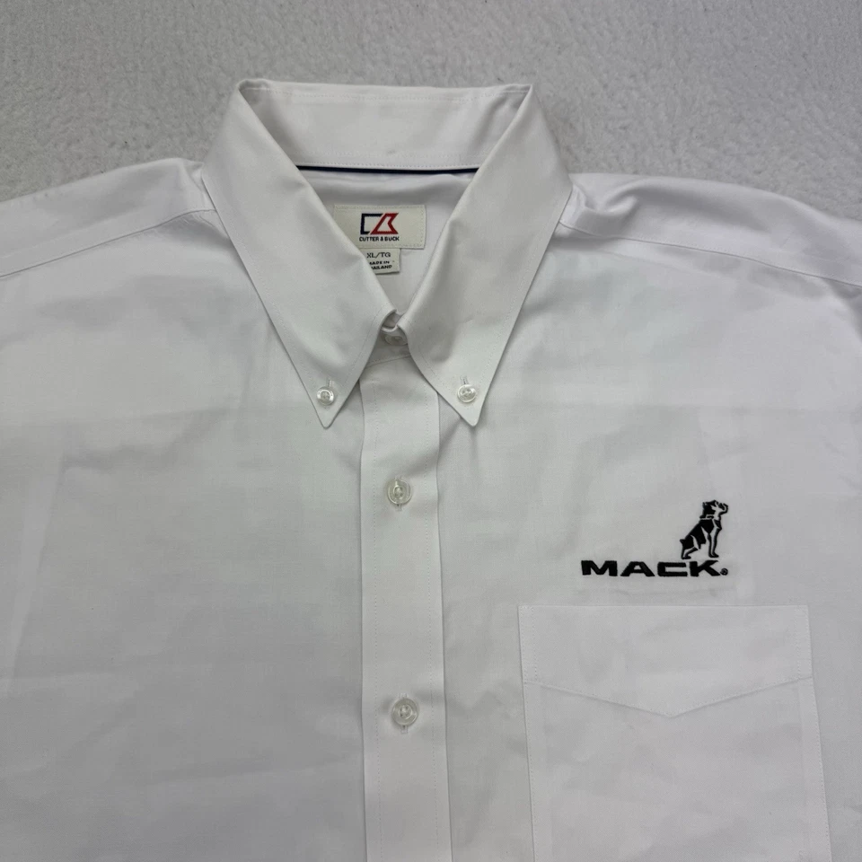 Mack Trucks Shirt Mens XL White Bulldog Long Sleeve Button Down Cutter Buck - Image 3 of 4