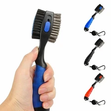 2 Sided Golf Club Brush Cleaner Groove Cleaning Tool Kit with Retractable Spike