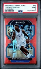 Zion Williamson 2022 Prizm Draft Picks#49 Red Prizm 41/299-Duke Blue Devils PSA9