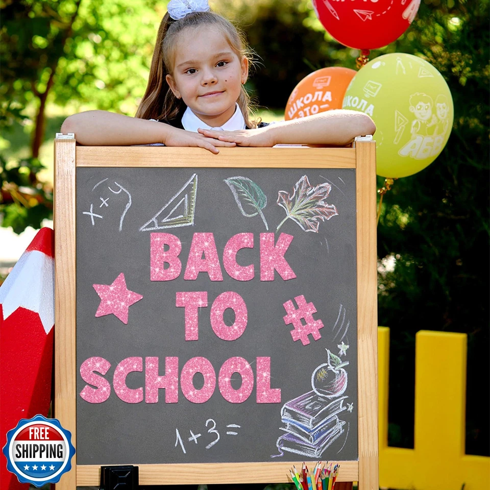 216 Pcs Bulletin Board Letters 24 Sheets Large Letter Stickers Glitter 4 Inch - Image 3 of 4