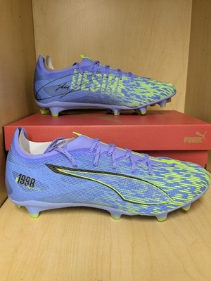 Puma Ultra 5 Pro Chasing FG/AG soccer cleat, Green glare navy-purple