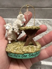 VTG 2003 DaySpring Nativity Jesus Manger Sheep Christmas Ornament John 10:14