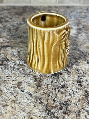 Vintage MCM Art Pottery Squirrel Tree Acorn Toothpick Holder Small Container - Picture 4 of 13