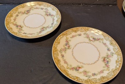 NORITAKE LOYALO SET 2 SALAD PLATES 7 3/8'' WIDE    EXC  USED COND