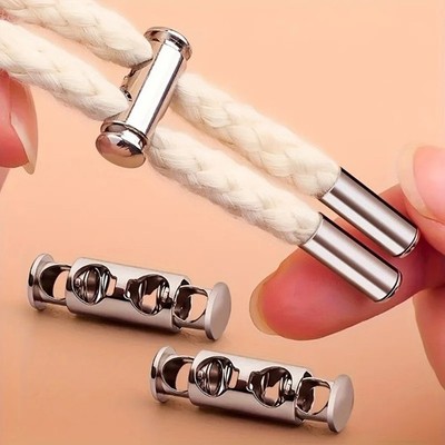 10 Stück Metall Schnürsenkel Schlösser Kordelstopper Feder Knebel Schnallen für Hoodies Jacke