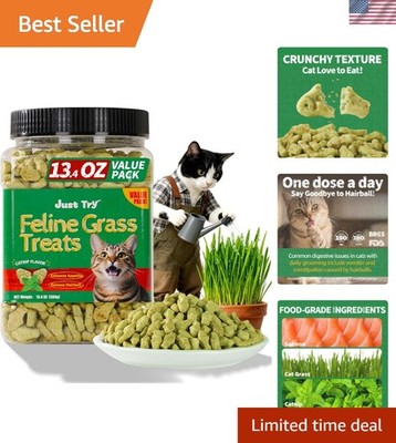 13.4 OZ Hairball Control Cat Treats with Salmon & Cat Grass - Natural & Healthy