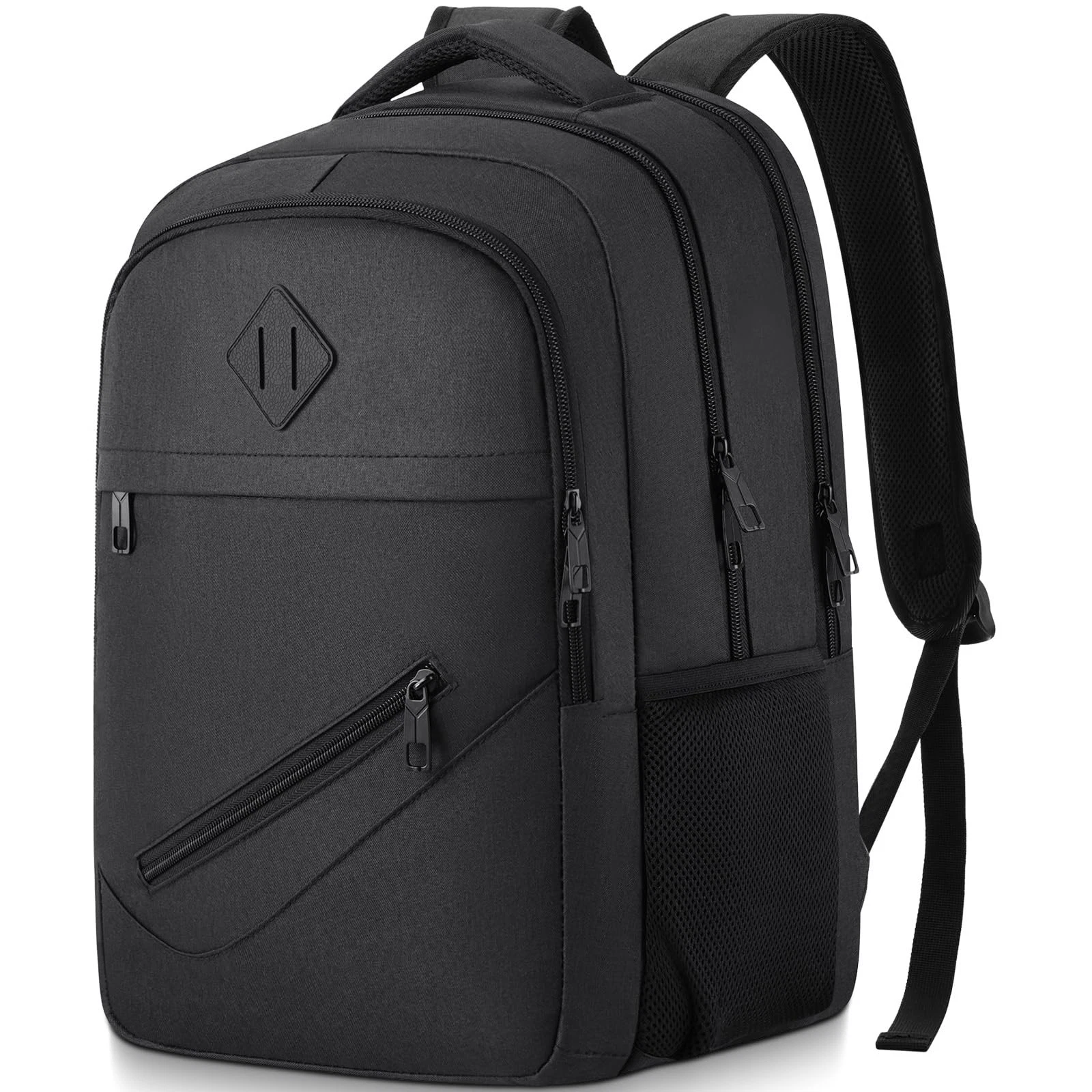 Black Backpack, Backpacks for Teen Boys & Girls, Student Bookbag Fits 17.3 In...