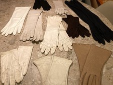Vintage Lot Of Fancy Kid Leather  Knit Gloves Sz 6-7 Various Lengths MCM