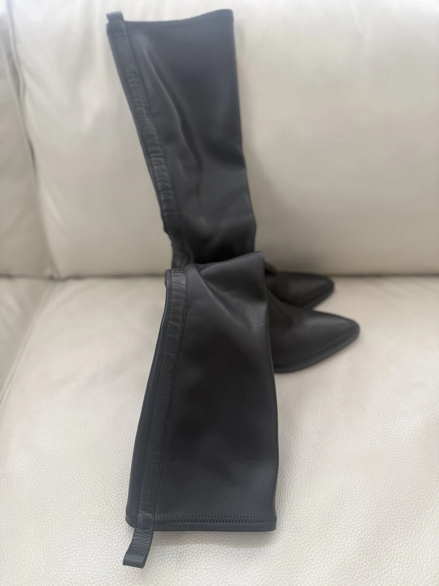 La Canadienne Paton Knee High Black Leather Boots Size 36.5