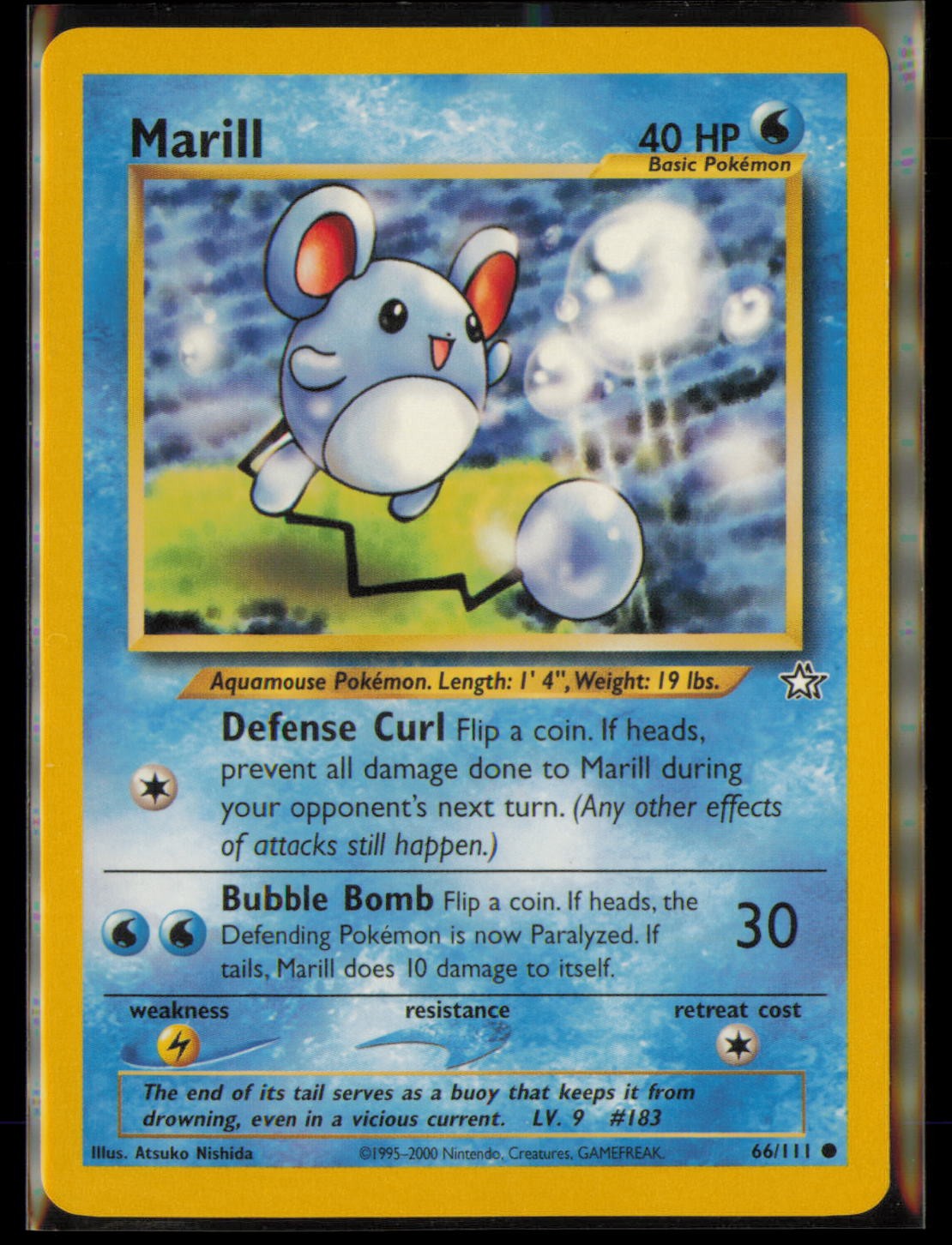 Marill 66/111 Common Neo Genesis Pokemon Unlimited Near Mint