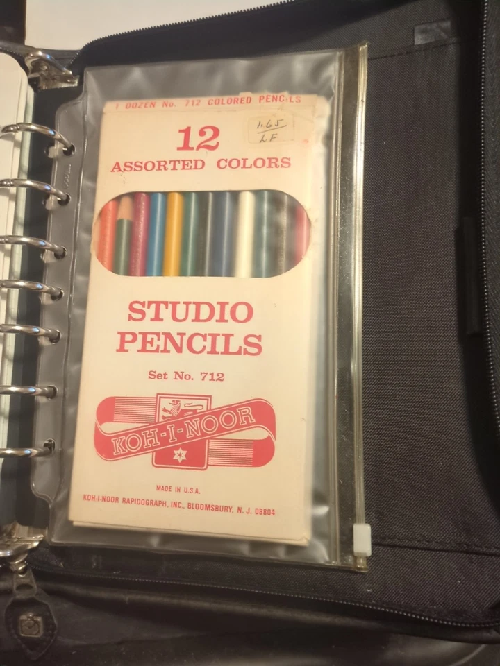 Cartera organizadora de carpetas organizadora con cremallera de cuero negro vintage años 90 Foto 3 de 4