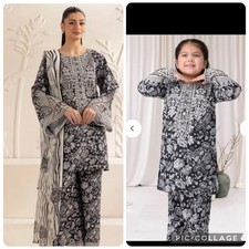Mama And Me Matching Pakistani Shalwar Kameez Women Medium Girls 14/15 Emb