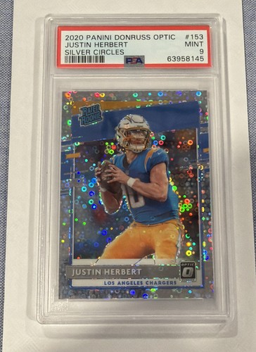 2020 Panini Donruss Optic - Justin Herbert #153 (RC) Silver Circles - PSA Mint 9
