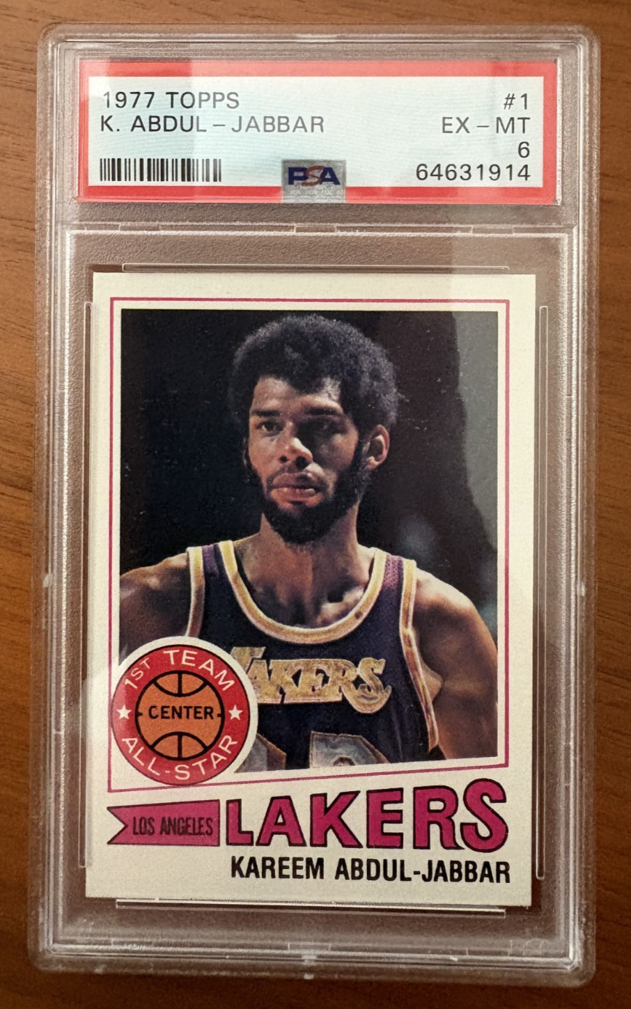 1977 Topps #1 KAREEM ABDUL-JABBAR PSA 6 EX-MT HOF