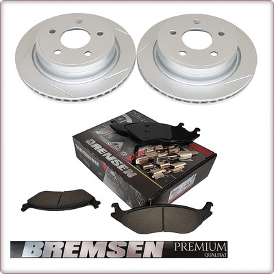 GESCHLITZ BREMSSCHEIBEN BREMSKLÖTZE HINTEN FÜR DODGE RAM 1500 2002 - 2024
