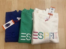 NWT 3 Pack ESPRIT Costco Crewneck Sweatshirt Blue Green White Retro Logo XXL