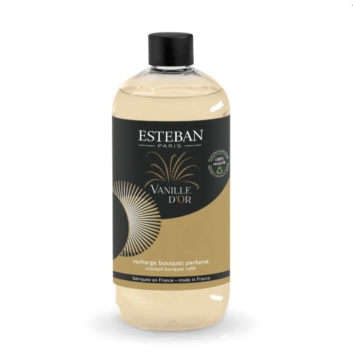 Recharge Vanille d'or 500 ml en flacon plastique recyclé