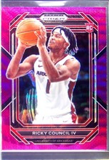 2023-24 Prizm Draft Picks Ricky Council IV Purple Wave RC #1 Razorbacks