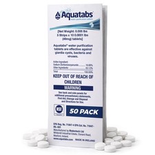 Aquatabs 49mg Water Purification Tablets. 50 Pack