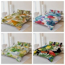3D Tropical Leaves Watercolor Colorful Quilt Cover Duvet Cover Comforter set