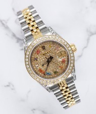 Ladies Rolex Datejust 'Fully Loaded' with Rainbow Dial, Bezel & Shoulders - MINT