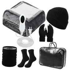 51 x 63 Heated Blanket Winter Gift Set for Men Electric Warmer Throw with