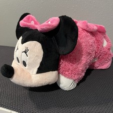 Pillow Pets Disney Pink Minnie Mouse 18in Plush Pillow Pink Polka Dots W/ Bow