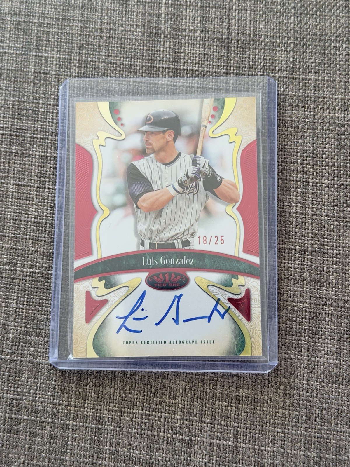 2026 Tier One Luis Gonzalez Connoisseurs Red On Card Auto /25 Diamondbacks Star
