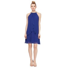 S.L. Fashions Women's Short Beaded Halter Neck Cocktail Gown, Wedding Guest, ...