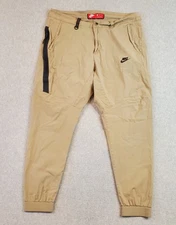 Nike Tech Woven Bonded Jogger Pants Men's Tag Sz 38 Fits 36X28  Beige 823363-235