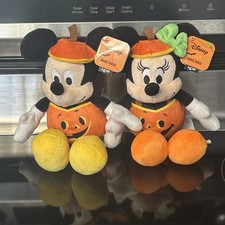 MINNIE  Mickey MOUSE Halloween Pumpkin Jack O  Latern Plush DISNEY TOY NWT