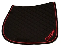 Personalised Embroidered Saddle Cloths with Names on both side