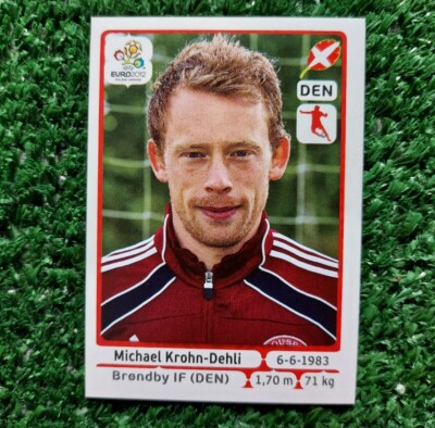 PANINI EURO 2012 DENMARK FOOTBALLERS FIGURINE 214 KROHN DELHLI EUROPEAN FOOTBALL  