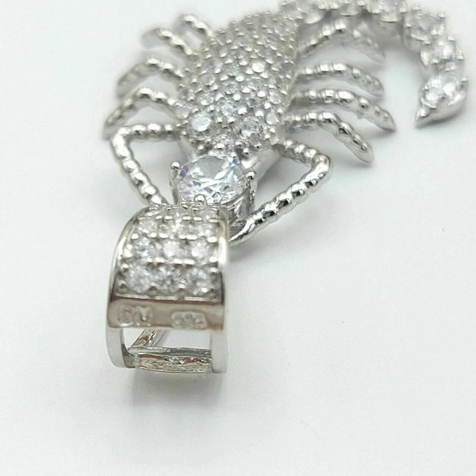 Colgante y cadena de escorpión de plata de ley 925 maciza ESCORPIO HELADO. Alacran Foto 3 de 4