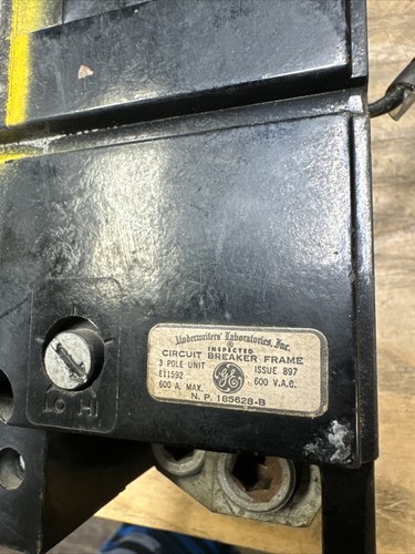 Used Large GE Circuit Breaker 3 Pole 193e11opi, 185628-b, 793A433P1 22JS2002-C8F - Picture 3 of 9