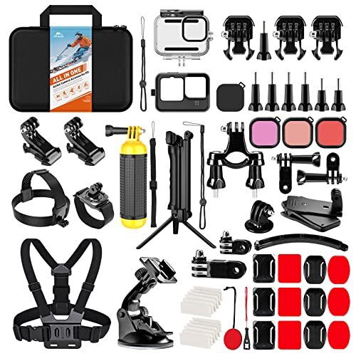 Action Camera Accessories Kit for GoPro Hero 12 11 10 9 Black, Waterproof Hou...-image