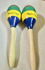 2 Melissa  Doug Children  s Wooden Maracas Musical Instruments Multicolor C0 