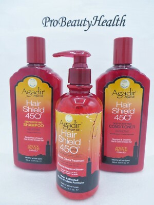 AGADIR ARGAN OIL HAIR SHIELD 450 PLUS Shampoo & Conditioner & Intense Creme