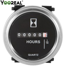 Yooreal 6V - 80V Mechanical Round Hour Meter For lawn mower boat tractor engine