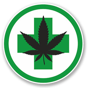 2 X cannabis pegatina de vinilo calcomanía Ipad Portátil Uso Médico hierba marihuana # 5697