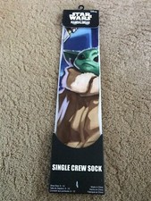 THE MANDALORIAN BABY YODA DISNEY-STAR WARS CREW MENS SOCK SIZE 6-12 1 PAIR