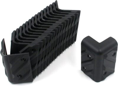 16 Pcs Right Angle Corner Protector Black Plastic Cabinet Speaker Corners Protec