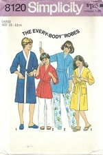 Simplicity 8120 Teen Boys & Girls EVERYBODY Kimono Front Wrap Robe Sz L UNCUT