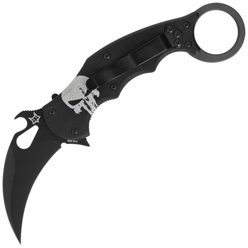 Fox Knives FX-599 ALB Black Folding Karambit Emerson Wave w/ Graphic Art Handle