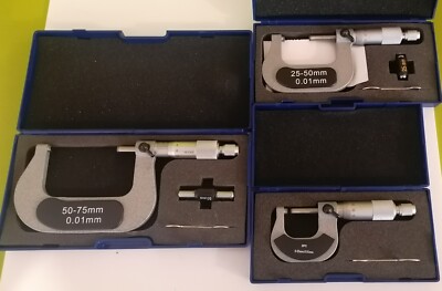 micrometer 3 pieces different measuring ranges promat