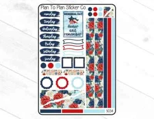 5034~~Memorial Day Journaling Kit Planner Stickers.