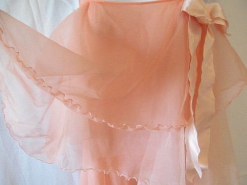 Vintage Vassarette 100% Nylon Coral Ruffle Layer Chemise Babydoll Small Medium - Picture 4 of 6